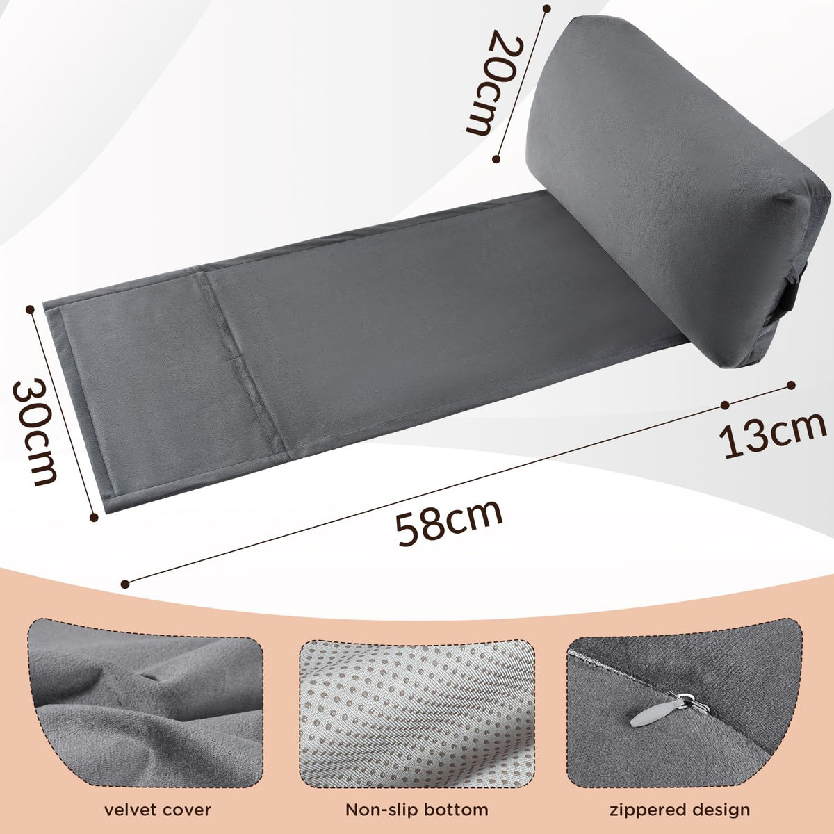 SofGlowly shredded memory foam fill contours for neck support.