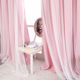 SOFJAGETQ pink curtains reduce outside noise for quieter rooms