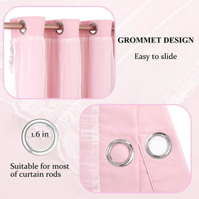 SOFJAGETQ pink curtains ideal for nursery or kids' rooms, creating calming ambiance