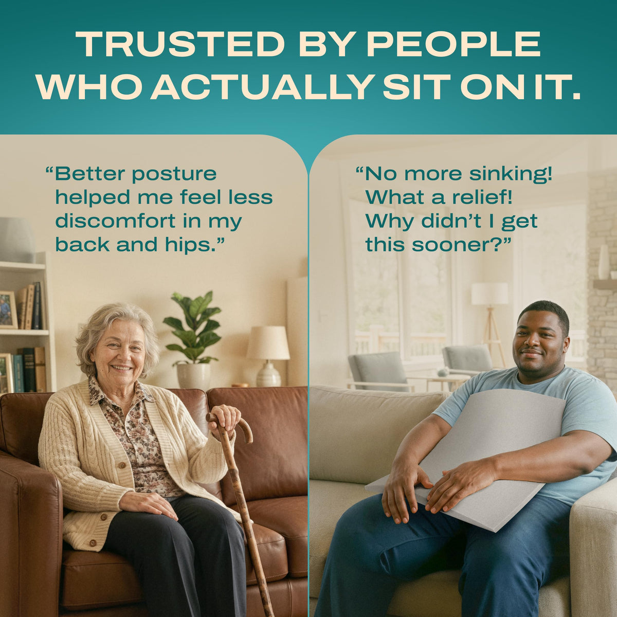SOFLIFTIX firm support boosts comfort without a full sofa replacement.