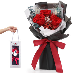 SofLiv preserved roses bouquet viewed from front, elegant gift.