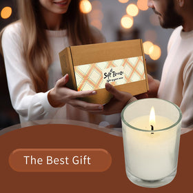 SOFT BREEZE ivory votive candle in glass for outdoor parties and outages.