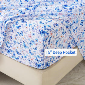 Softan queen sheet displaying full 360-degree elastic edge for a snug fit