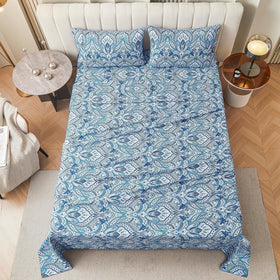 Softan blue paisley sheets create inviting sleep space