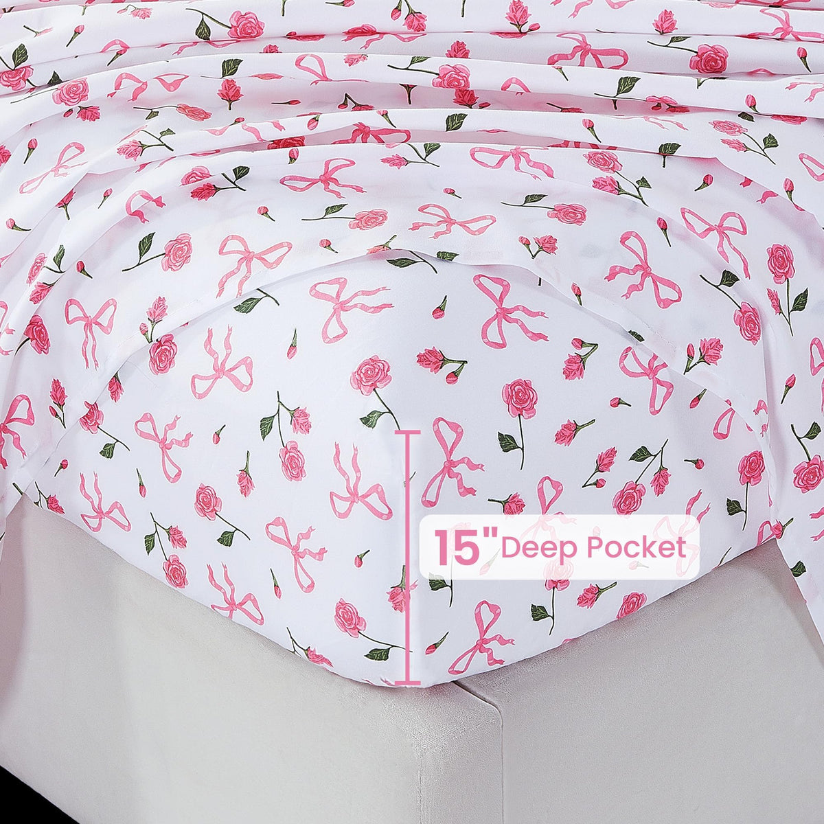 Softan bow pattern pillowcases add charm and comfortable sleeping support.