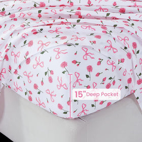 Softan bow pattern pillowcases add charm and comfortable sleeping support.