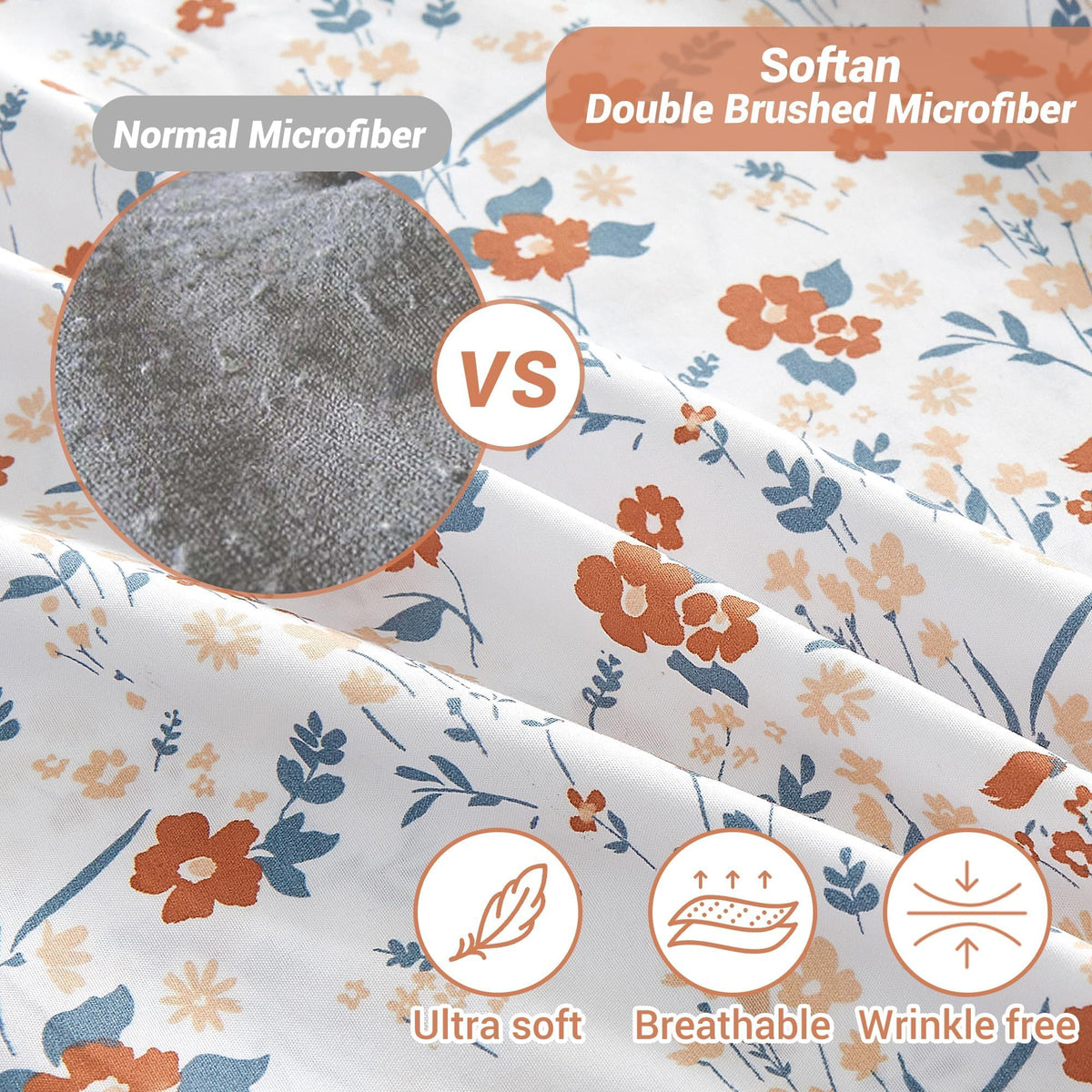 Softan deep-pocket fitted sheet shows 15-inch fit with secure corner straps