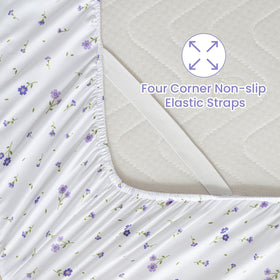 Softan deep-pocket fitted sheet image highlights a 15-inch pocket and secure corner straps