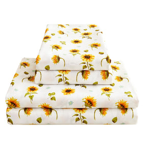 Softan Floral Sheet Set Queen with sunflower print for vibrant bedroom decor
