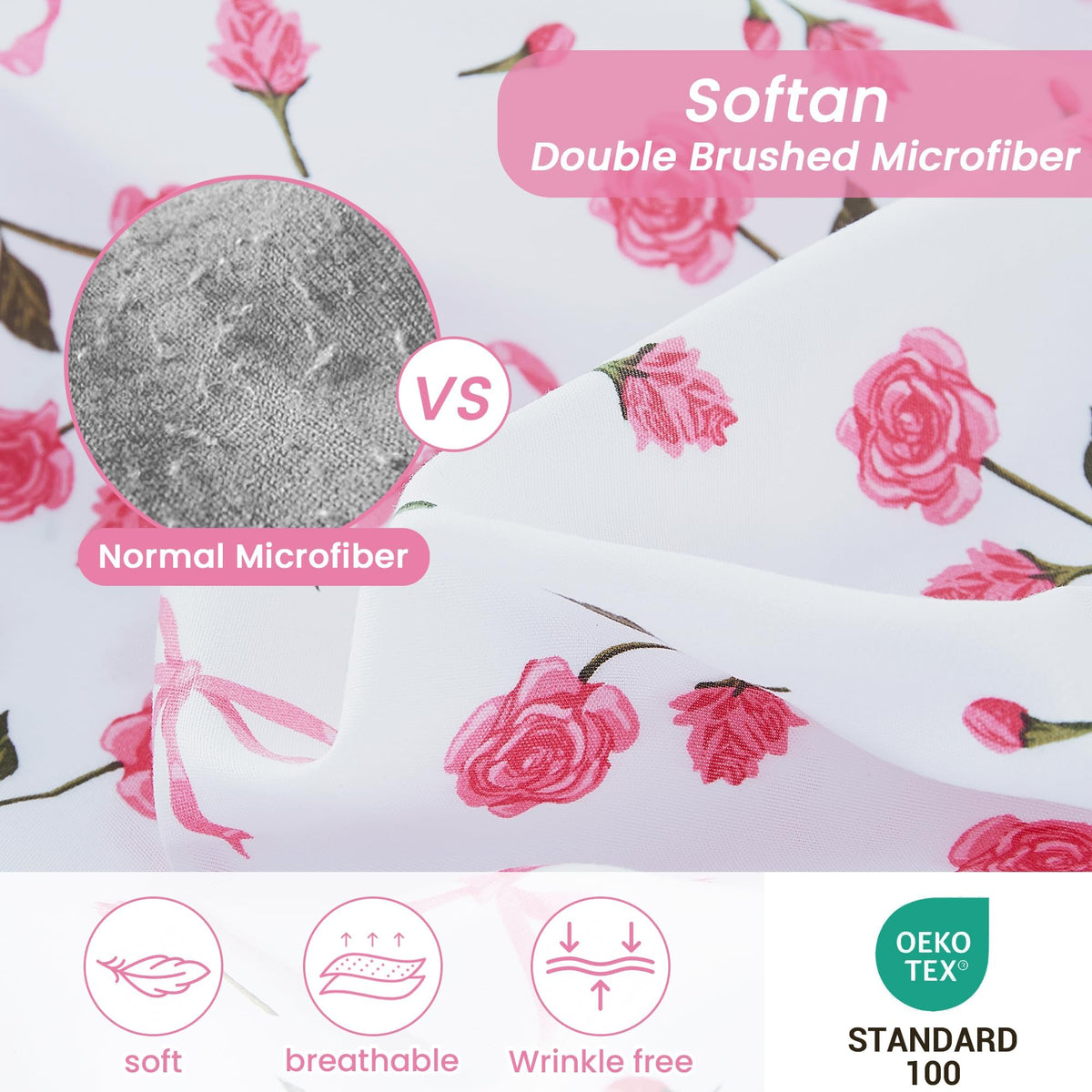 Softan non-slip straps keep the fitted sheet securely in place on corners.