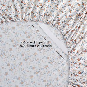 Softan orange-flower print close-up highlights microfiber softness and breathable fabric