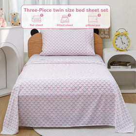 Softan pink bowknot pillowcase completes a cute kids' bedding look.