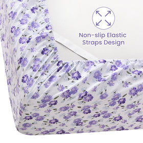 Softan Purple Floral Queen Pillowcases on bed for restful sleep