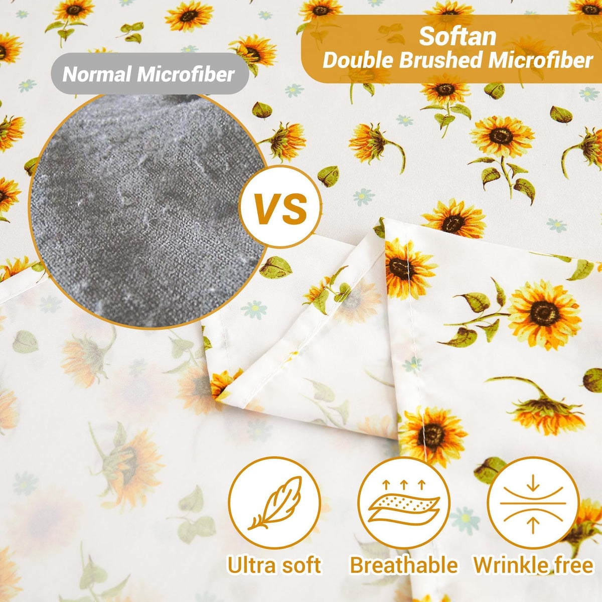 Softan sunflower fitted sheet queen fits thick mattresses securely