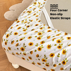 Softan sunflower flat sheet queen shows bold print for stylish sleep space