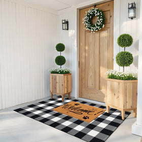 SofterCharm area rug with black and white checkered weave for stylish spaces