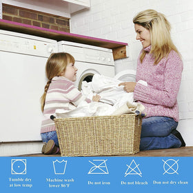 Softhour care instructions for low-heat drying and maintenance
