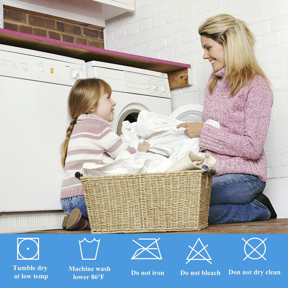 Softhour machine-washable care instructions imply easy upkeep.