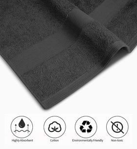 Softolle bath towels grey draped over a rack for spa-like comfort.