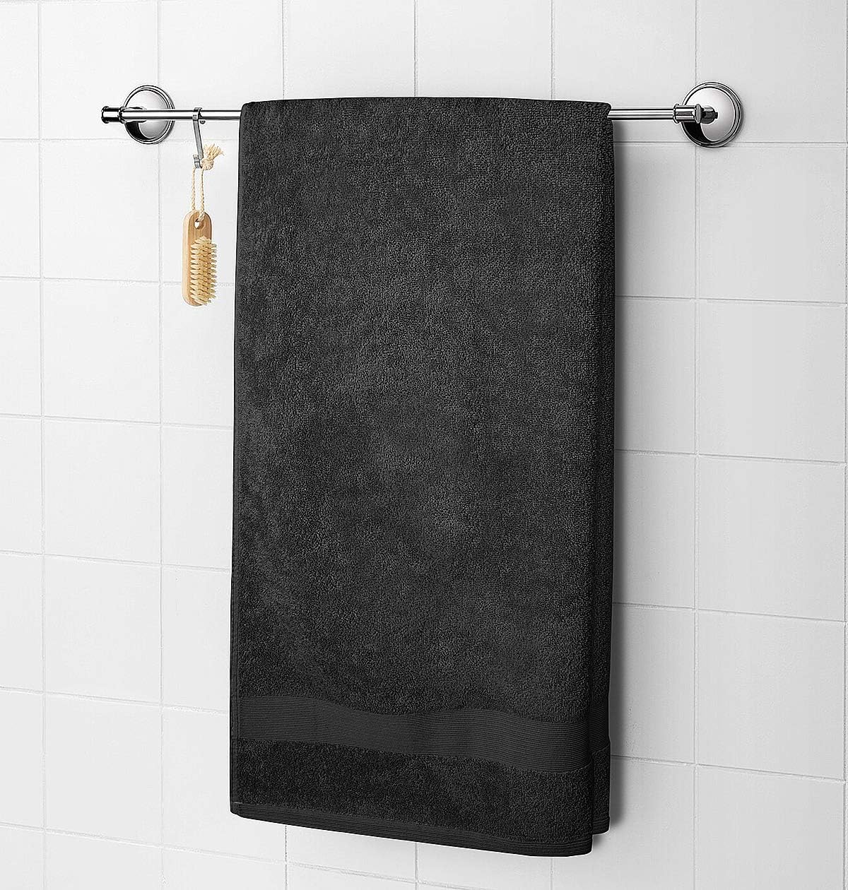 Softolle towels grey in a yoga studio setting, perfect for post-workout drying.