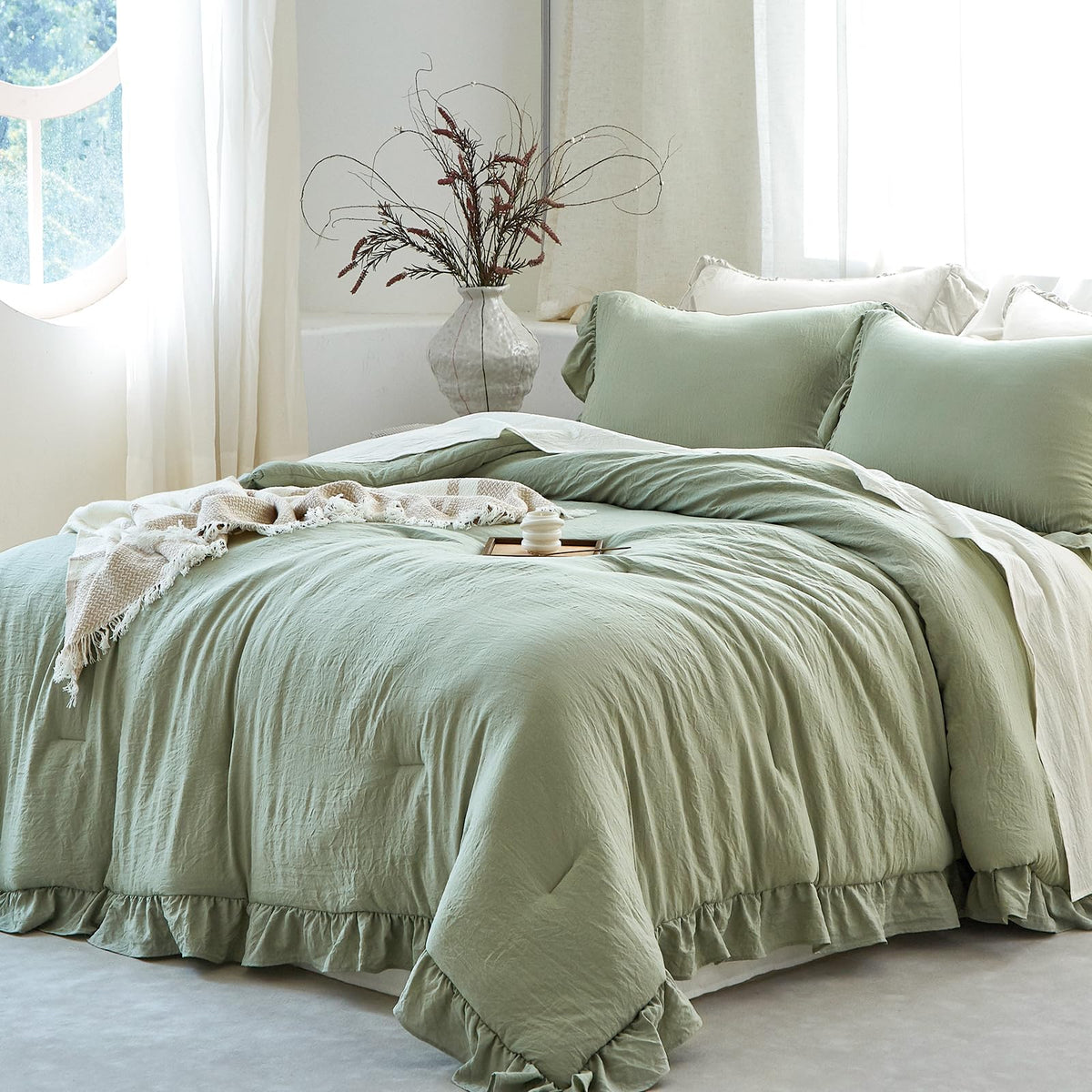 Softpage Sage Green Pre-Washed Soft Touch, inviting and easy-care vibe.