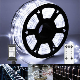 Soiarllt 100ft LED rope lights with remote for outdoor ambiance
