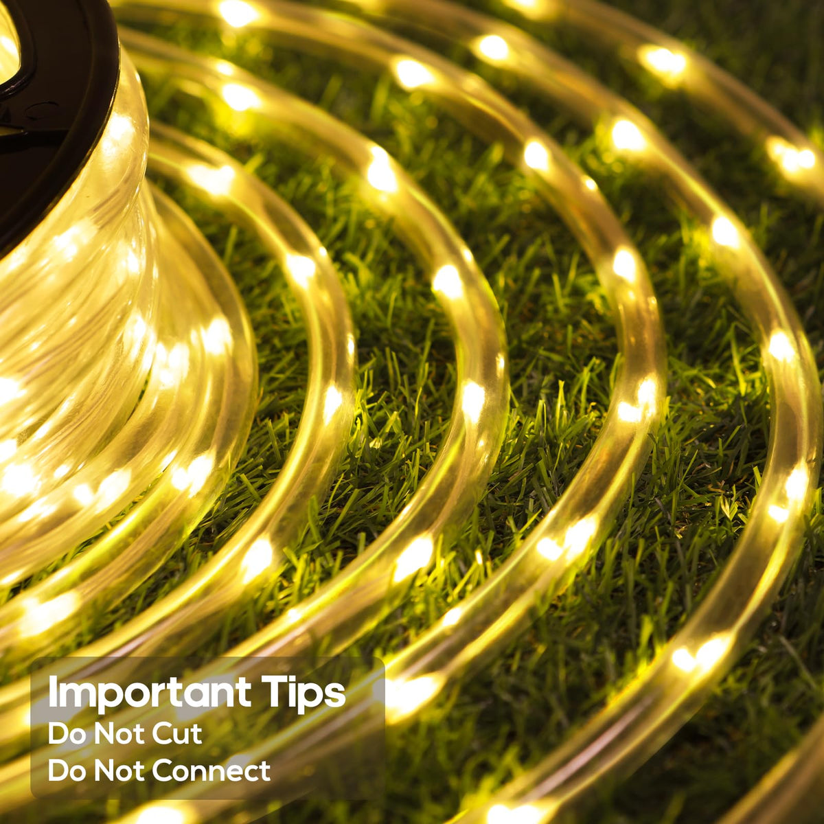Soiarllt 720 LED rope light IP65 reliable outdoor lighting with 360-degree illumination.