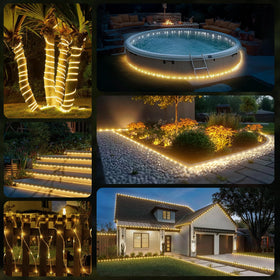 Soiarllt Christmas rope lights outdoor add magical ambience to celebrations.