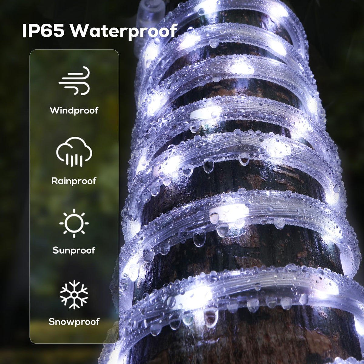 Soiarllt IP65 waterproof rope lights suitable for rain or shine