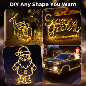 Soiarllt outdoor patio party lights create festive mood with eight lighting modes.