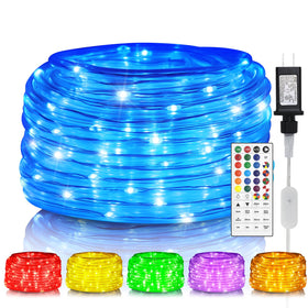 Soiarllt rope lights outdoor 40ft illuminate your patio with vibrant color options.