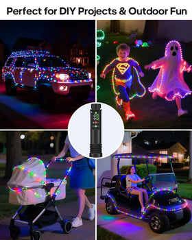 Soiarllt rope lights remote control allows quick mode changes for gatherings.