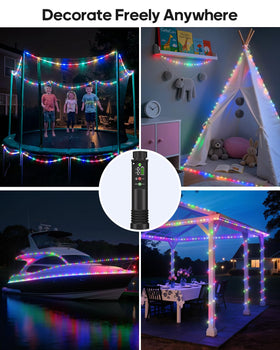 Soiarllt rope lights sealed tube design keeps kids safe during celebrations.