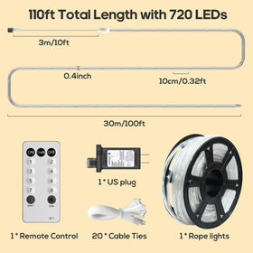 Soiarllt timer-memory feature rope lights simplify daily use.