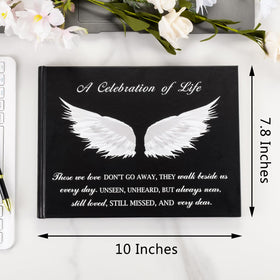 SOITIS funeral guest book interior layout with name, contact, and message fields.