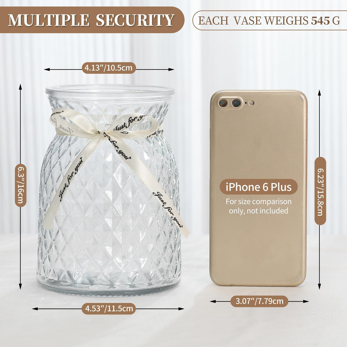 SOJOCK top-opening vase enables easy stem arrangement and bouquet display.