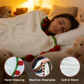 Sokfone Flower Blanket soft texture closeup emphasizes plush warmth