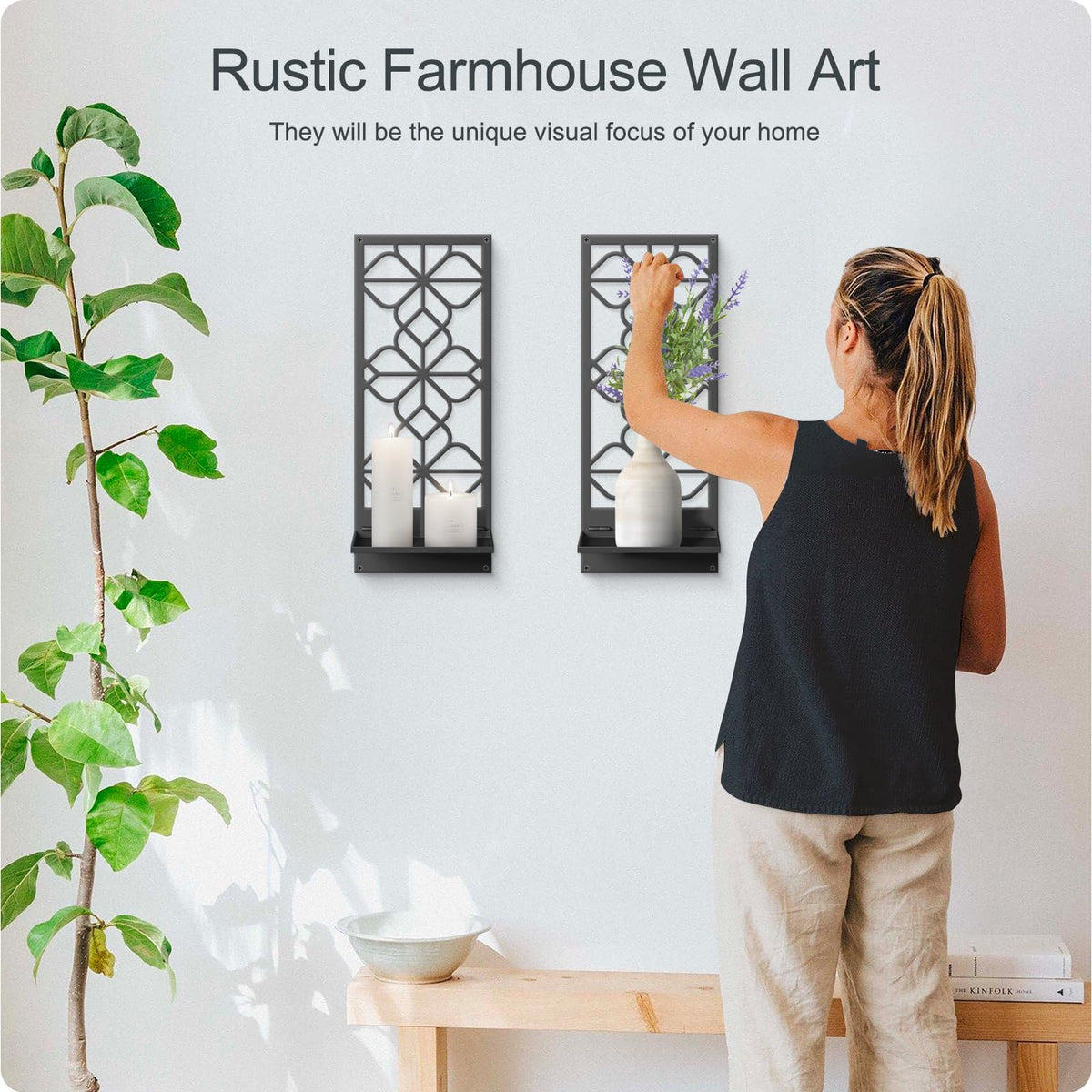 Sokurdeg candle holder set creates a decorative focal point on dining room walls.