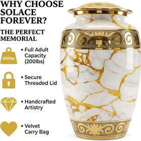 Adult ashes memorial urn honoring memory with timeless design