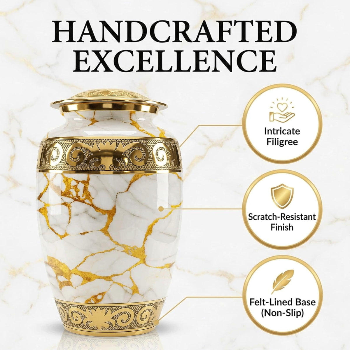 Display-ready Solace Forever urn suitable for home or niche placement