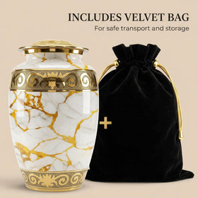 Urn with threaded lid offering secure, spill-proof sealing