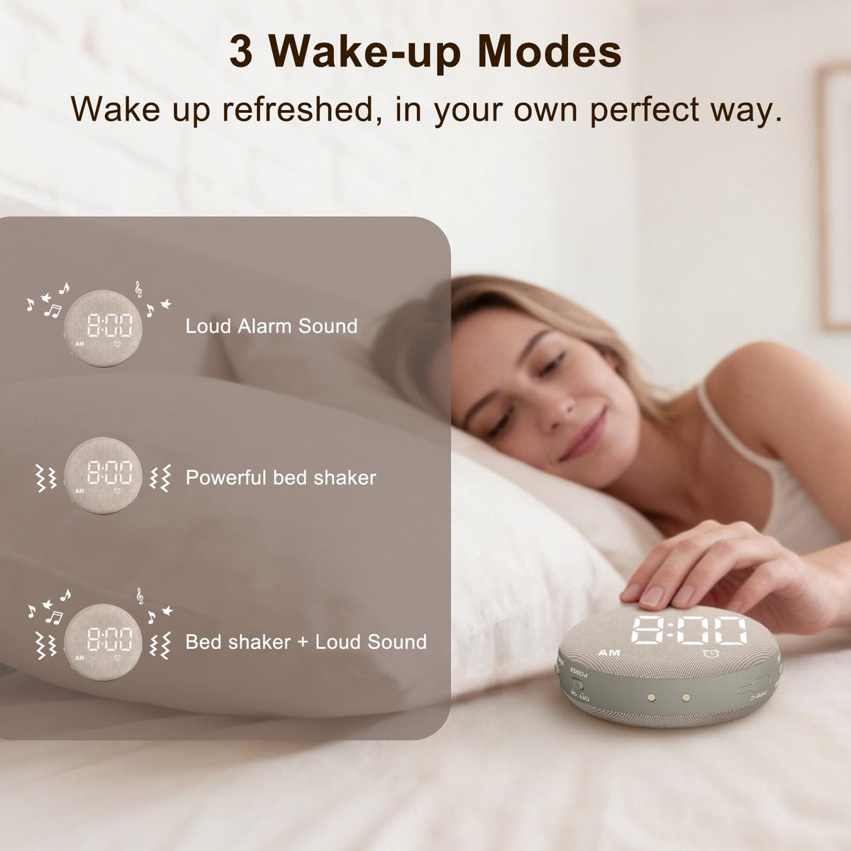 SolaceRise auto-dim display at five brightness levels for any light