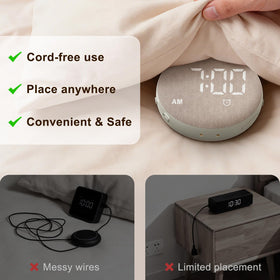SolaceRise bed shaker under pillow with five vibration levels for wake-ups