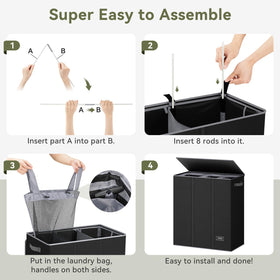 SOLEDI 160L hamper in a dorm corner for space-saving laundry