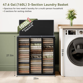 SOLEDI 160L laundry hamper with lid closed to hide clutter