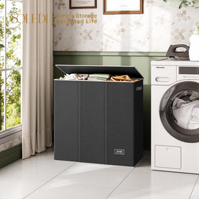 SOLEDI 160L hamper features waterproof inner lining protects clothes