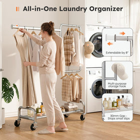 SOLEDI clothes rack shelf-organization prevents items slipping.