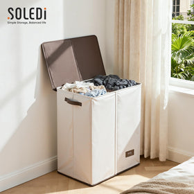 SOLEDI collapsible design shown folded for under-bed storage