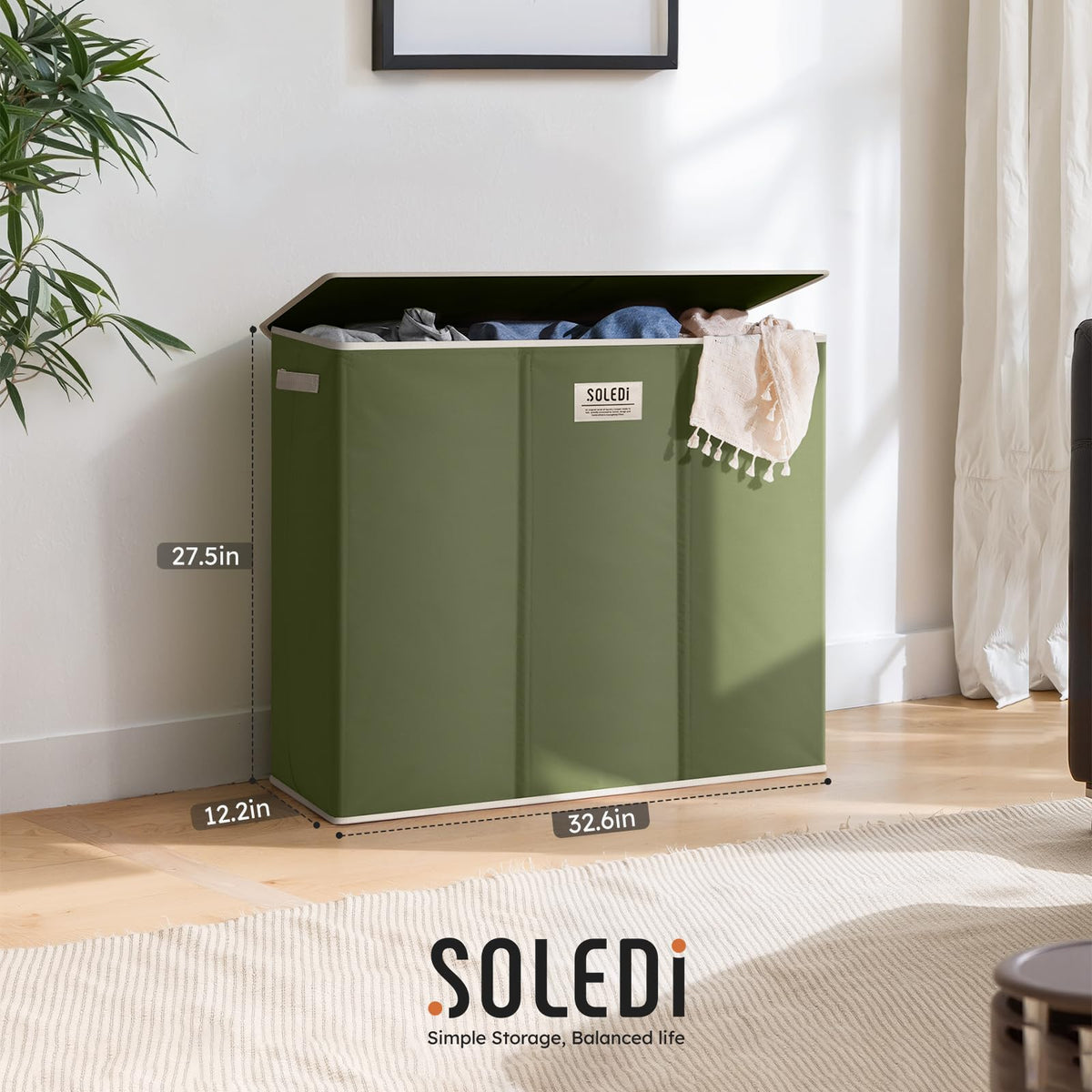 SOLEDI durable handles provide easy lifting and transport between rooms.