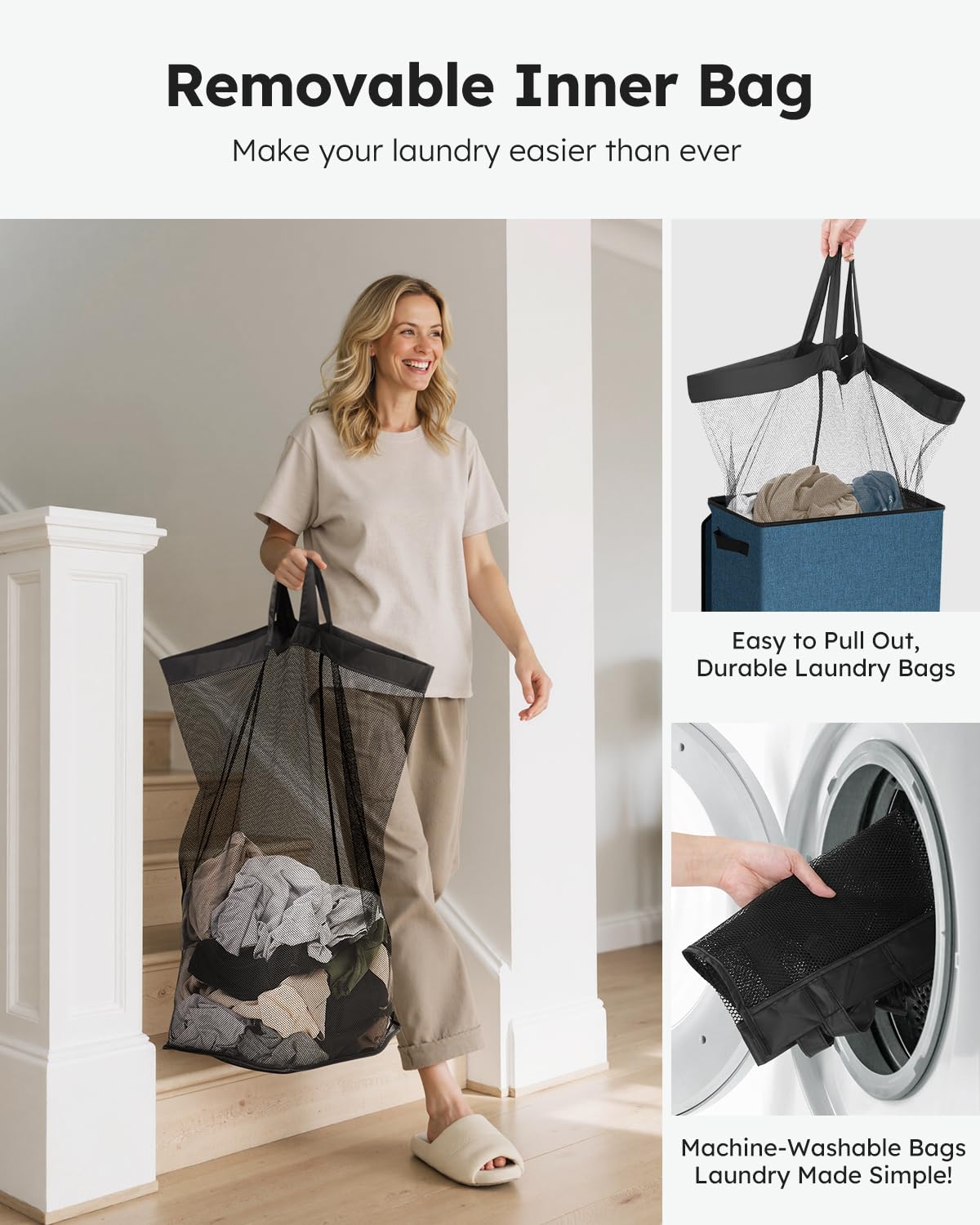 SOLEDI 100L capacity fits family clothes for a full week.
